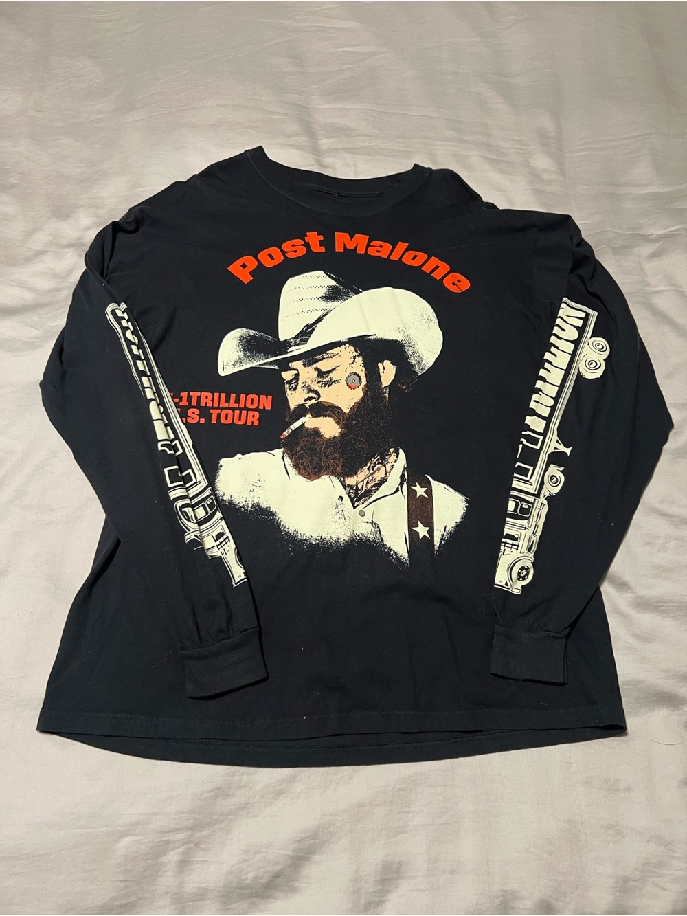 Post Malone F-1 Trillion Tour Long Sleeve Shirt Black XL